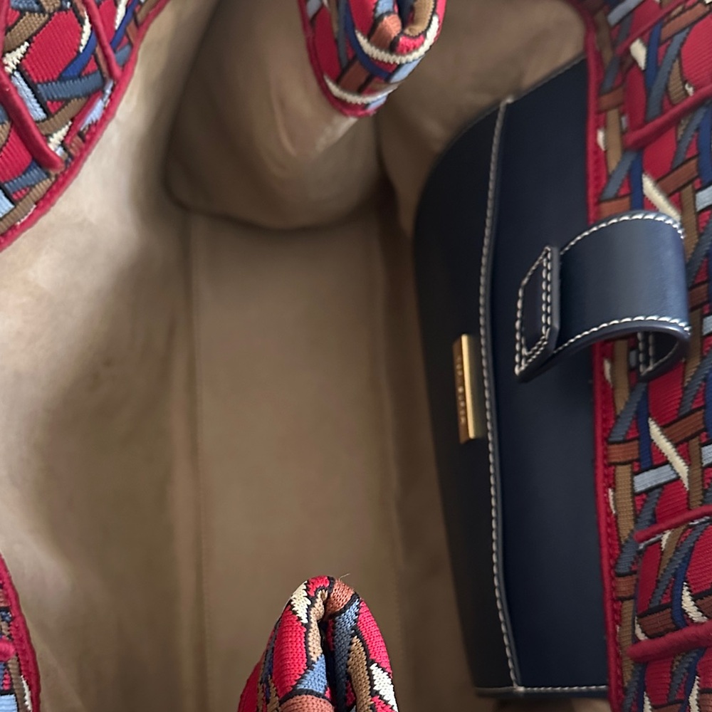 Tory Burch Red Multi Patterned Tote - image 2